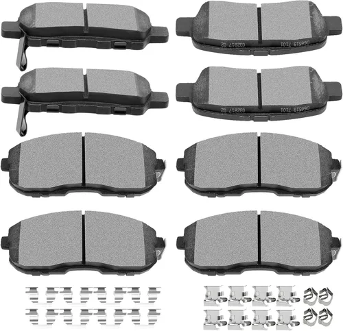 Vista 18 de SCITOO Juego de pastillas de freno de cerámica delanteras y traseras D374 D465 para Acura CL 1997-1999, Honda Civic 2002-2003 2006-2011, para Honda