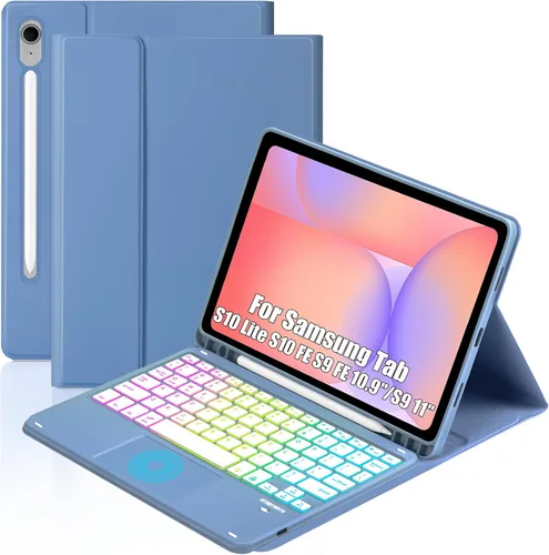 Vista 12 de MePadKey Funda con teclado táctil para Samsung Galaxy Tab S10 Lite/S10 FE