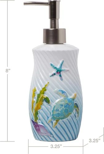 Vista 7 de SKL Home by Saturday Knight Ltd. Acuarela Ocean Lotion/Dispensador de jabón, multicolor