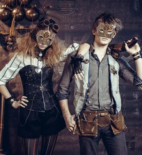 Vista 5 de Máscara de baile de máscaras real veneciana, máscara steampunk de media mascarada, accesorio de disfraz barroco