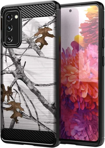 Vista 6 de CasesOnDeck - Funda de camuflaje compatible con Samsung Galaxy S20 FE (2020) / S20 FE 5G, textura de fibra de carbono, delgada, mate, con diseño