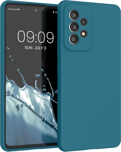 Vista 128 de kwmobile Funda Compatible con Samsung Galaxy A14 5G - Funda de teléfono de TPU y silicona con acabado suave - Verde Lima