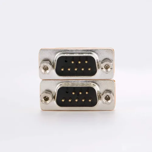 Vista 5 de Adaptador de módem nulo DB9 macho a macho Slimline Data Transfer Serial Port Adapter 2 Pack