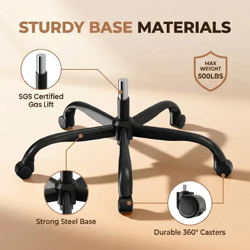 Vista 7 de COMHOMA Comfy Silla de oficina, silla de escritorio para el hogar con reposabrazos abatibles y respaldo ergonómico, silla ejecutiva de piel