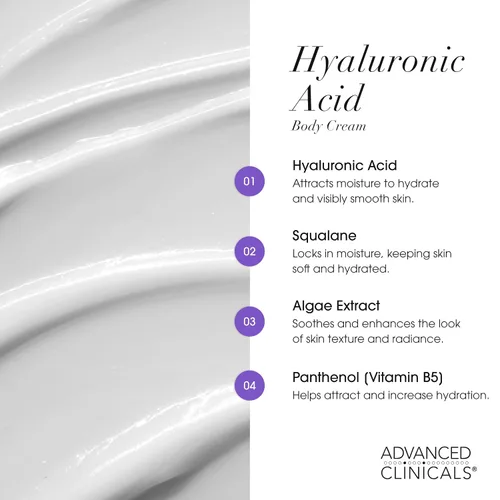 Vista 5 de Advanced Clinicals - Crema con ácido hialurónico, loción hidratante para el cuidado de la piel de cara, cuerpo y manos. Loción reafirmante