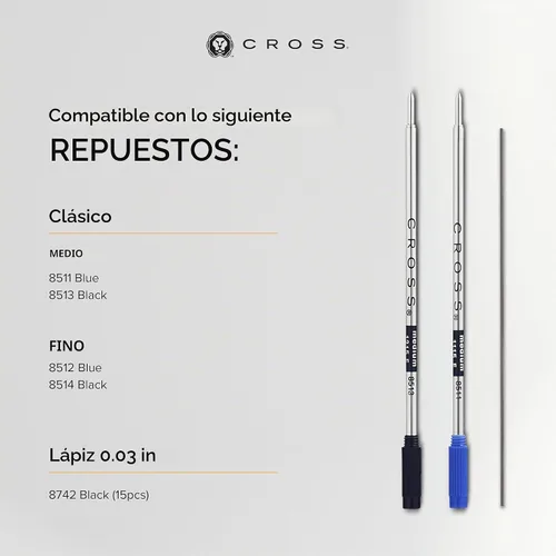 Vista 6 de Bolígrafo Cross Classic Century Collection, Negro (black Lacquer)