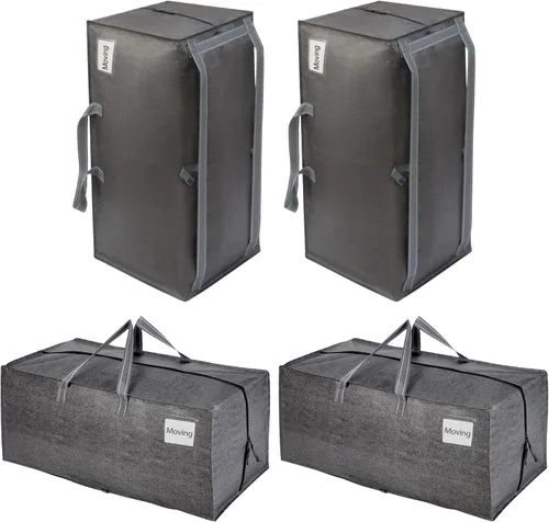 Vista 77 de VENO Paquete de 6 bolsas de mudanza resistentes con correas de mochila, cremalleras y asas, bolsas de embalaje extragrandes para artículos