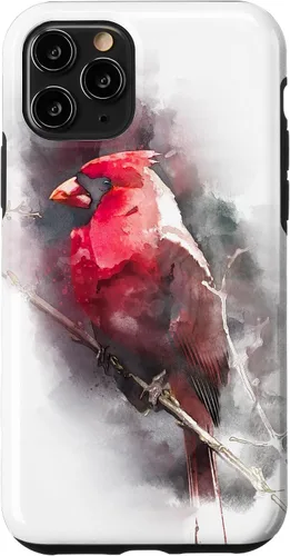 Vista 29 de Beautiful Watercolor Red Cardinal Bird Watching Animal Gift Case for iPhone 17
