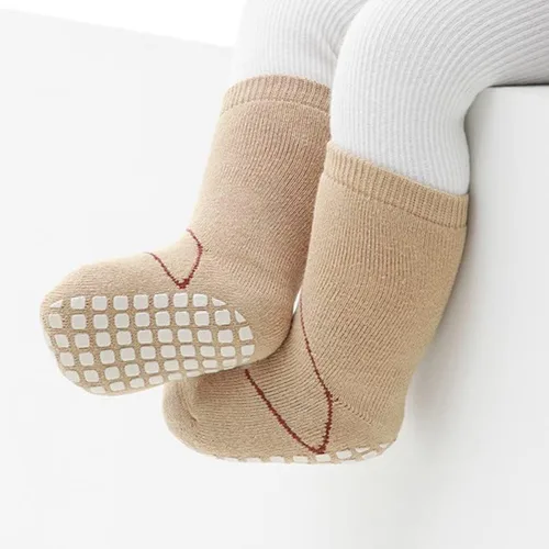 Vista 7 de Exegawe Baby Non Slip Socks Winter 5 Pairs Kid Thick Warm Crew Socks with Grips