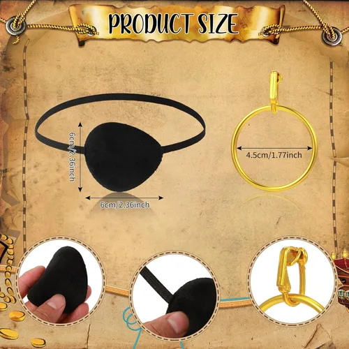 Vista 4 de Boyiee Juego de 5 piezas de disfraz de pirata para hombres y mujeres, camisa medieval renacentista, bandana, cinturón para Halloween, fiesta