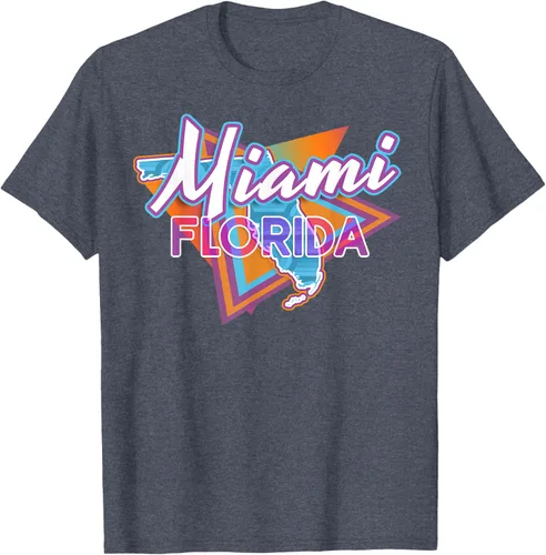 Vista 36 de Camiseta retro vintage de Miami Florida, Negro, S