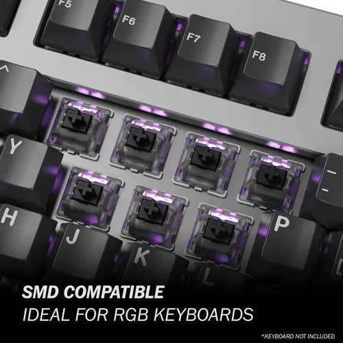 Vista 3 de Gateron KS-9 RGB Mecánico MX Tipo Interruptor de Llave - Parte superior transparente (65 piezas, Negro)