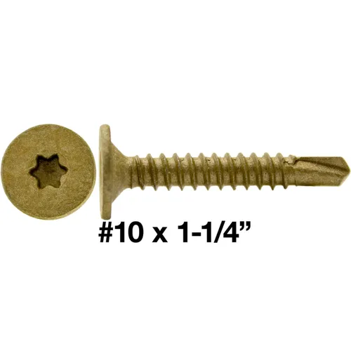 Vista 2 de 10-16 x 1-1/4 pulgadas de madera a metal - Tornillo TEK autorroscante estrella/TORX Drive - 1 libra - 139 tornillos
