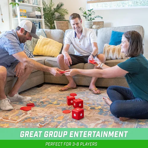 Vista 2 de GoSports Left Right Middle Giant Dice Game - Foam or Wood Dice - 3.5" for Indoor/Outdoor Play