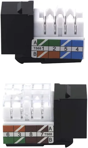 Vista 3 de VCE Paquete de 25 insertos de conector Keystone de 90 grados Cat6 RJ45 con soporte combinado Keystone Punch Down y mini cortador de cables