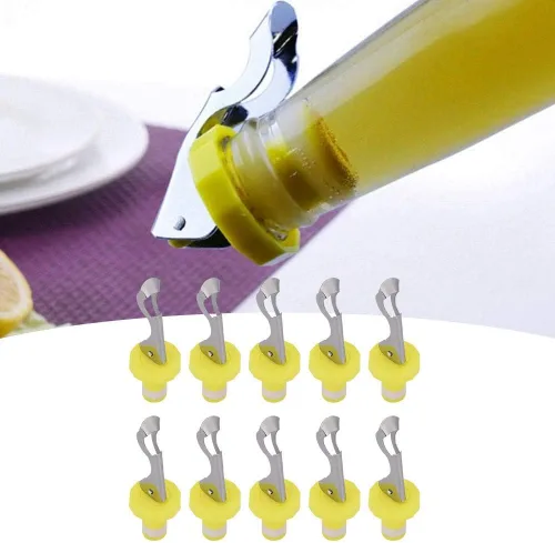 Vista 8 de Fydun Paquete de 10 tapones manuales universales para botellas de vino, tapón de sellado al vacío, sellador de vino, accesorios de cocina, amplia