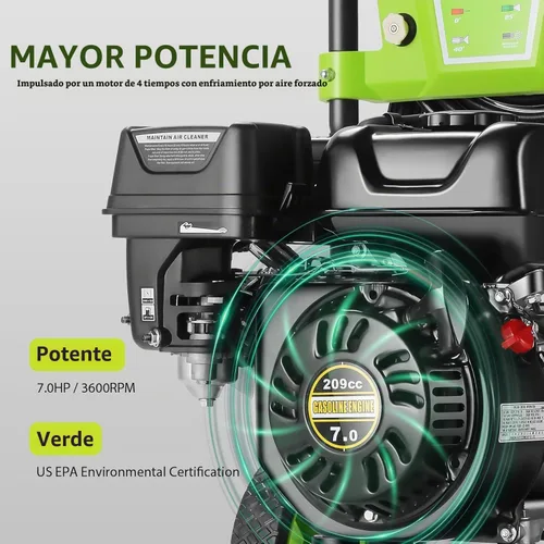 Vista 6 de Lavadora a presión de gas 4200PSI, lavadora portátil del poder del motor