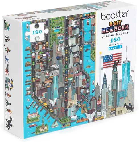Vista 11 de Rompecabezas de 1000 piezas, estilo retro de 8 bits, rompecabezas de Londres de 1000 piezas para adultos, hechos con cartón 100% reciclado