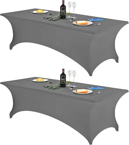 Vista 107 de FORLIFE - Funda de mesa de elastano, mantel ajustado de 4 pies para mesas rectangulares, funda elástica para patio, universal para bodas, banquetes