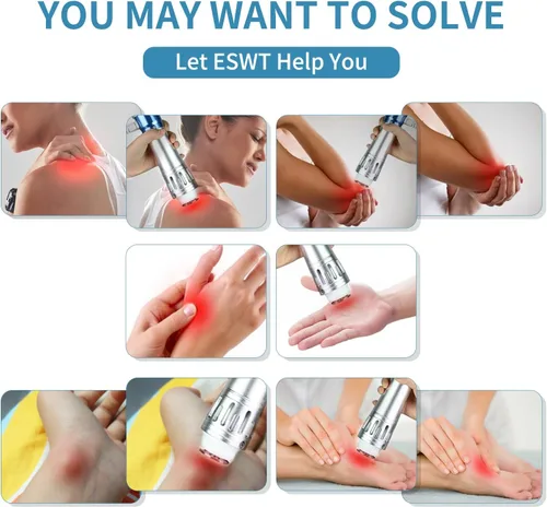 Vista 2 de Shockwave Therapy Body Massager Machinie con 7 cabezales de masaje HUANSHI