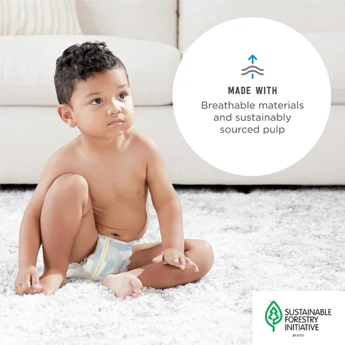 Vista 7 de Marca Amazon – Mama Bear - Pañales de protección de felpa, talla 1, suministro para un mes, pañales desechables para bebé, hipoalergénicos de alta
