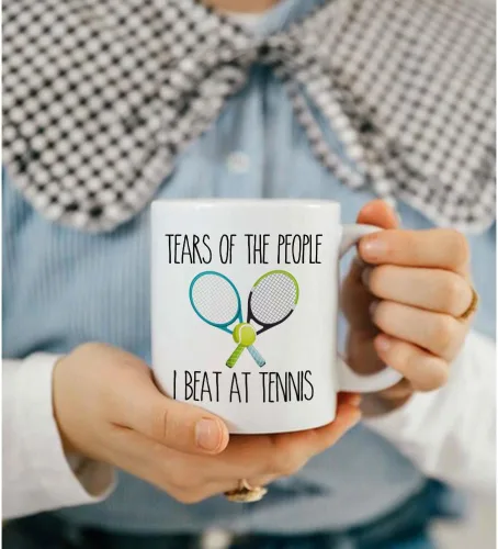 Vista 3 de Tears of The People - Taza divertida de jugador de tenis, regalos para mujeres y hombres, jugadores deportivos, regalos sarcásticos