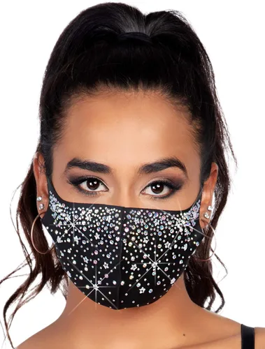 Vista 6 de Leg Avenue Mascarilla de moda con diamantes de imitación para mujer