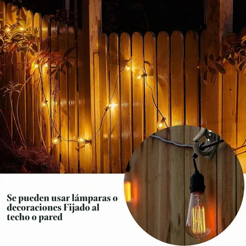 Vista 2 de Lewufe Ganchos para Luces de Cadena para Exteriores, Ganchos de Tornillo para Colgar Luces de Navidad, Ganchos Colgantes para Luces de Patio, Cable