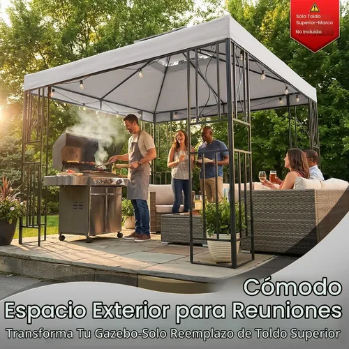 Vista 8 de Flexzion Cubierta superior de repuesto de toldo de 8 x 8 para cenador