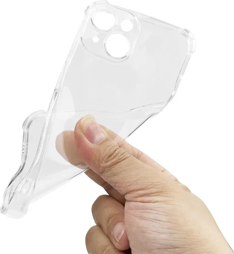 Vista 4 de Funda de TPU suave transparente para iPhone 13, borde elevado de la lente Funda transparente suave de TPU/silicona con recortes precisos
