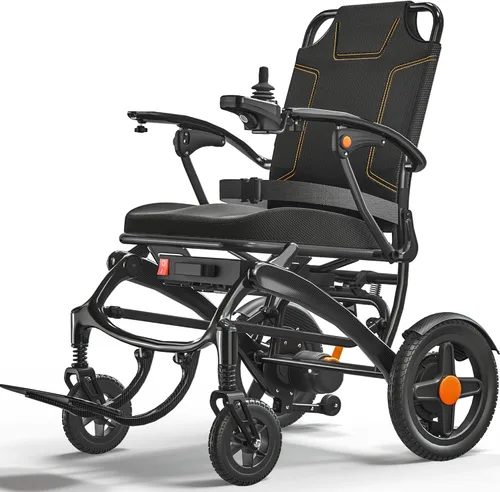 Vista 11 de AIRHOT Silla de ruedas eléctrica plegable para adultos, 15 millas de autonomía de viaje, silla de ruedas eléctrica con capacidad de peso de 300