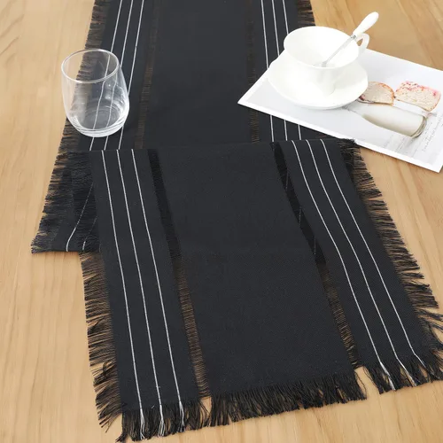 Vista 6 de Chassic - Caminos de mesa estilo granja, rústicos boho de 72 pulgadas de largo para comedor, decoración de mesa para fiestas, vacaciones y bodas, 14