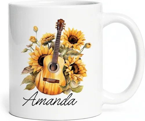 Vista 9 de Taza personalizada para músico 2023, taza de violín personalizada con nombre, violín y notas musicales, taza de cerámica de 11 oz y 15 onzas, taza