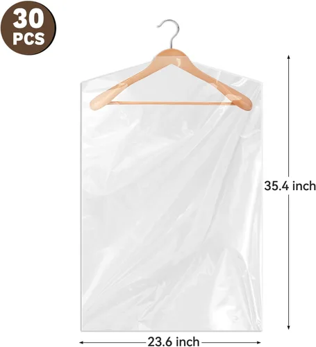 Vista 8 de Ohuimrt Bolsa de plástico para ropa, 35.5 pulgadas, 30 PCS
