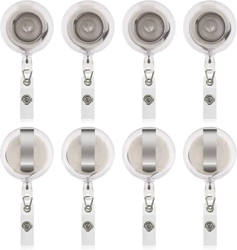 Vista 10 de JANYUN 50 Piezas Clips Retráctiles de Carrete de Insignias Portador para Colgar Tarjeta de Identificación Nombre Llavero (Negro)