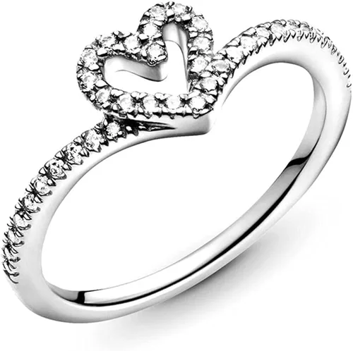 Vista 5 de PANDORA Jewelry - Anillo brillante de plata de ley con circonita cúbica, talla 9, Metal precioso., Zirconia cúbica
