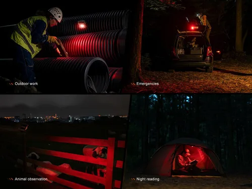 Vista 8 de Fenix CL27R Linterna de camping, 1600 lúmenes, recargable por USB-C, resistente al agua, portátil con LEDs blancos y rojos y organizador Lumentac