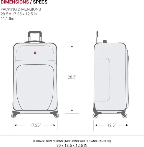 Vista 6 de SwissGear - Equipaje suave expandible Sion con ruedas Peltre