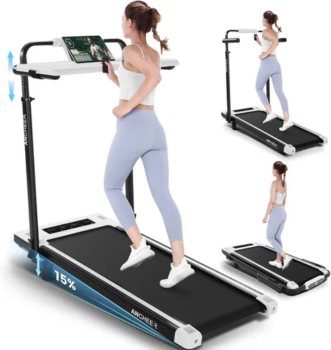 Vista 15 de ANCHEER Almohadilla para caminar con inclinación - Cinta de correr para debajo del escritorio con barra de mango
