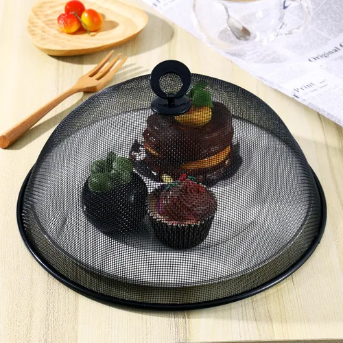 Vista 6 de Cubierta de malla para alimentos, de acero inoxidable, para mesa de comedor, tapa de alimentos, cubierta de platos, fundas reutilizables de malla
