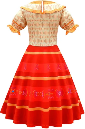 Vista 2 de Vestido de cosplay de Encanto Mirabel Isabela Pepa Dolores para niños, disfraz de madrigal para niñas, vestido de princesa para fiestas, día