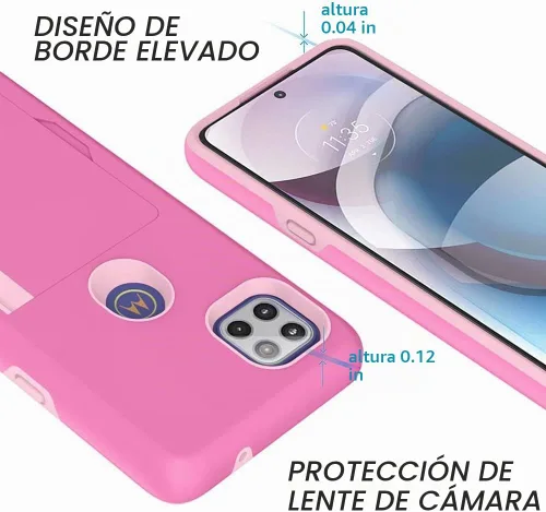 Vista 4 de Funda protectora para Motorola Moto G Stylus 2021 5G Edition con tarjetero, ranura para tarjeta de crédito, color negro