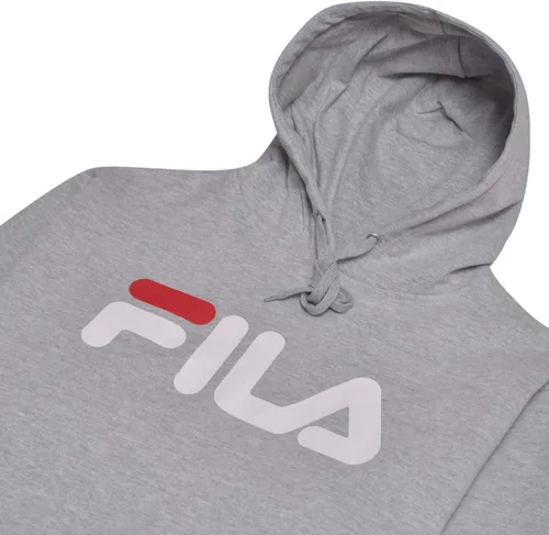 Vista 2 de Fila Sudadera con capucha grande y alta para hombre – Sudadera con capucha de forro polar para hombre Logo recto gris jaspeado