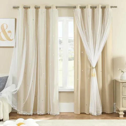 Vista 52 de XiDi - Cortinas para decoración de dormitorio Beige34/54/1