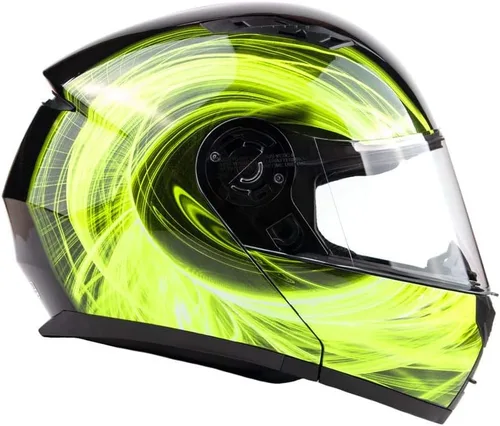 Vista 12 de Casco de motocicleta modular para adultos DOT con anteojos de sol retráctiles de cara completa abatibles Typhoon TH158