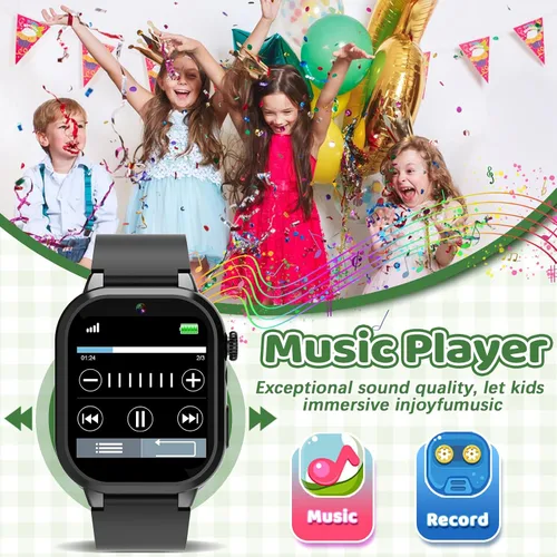 Vista 7 de OVV Reloj inteligente de juegos para niños, pantalla táctil HD de 1.54 pulgadas, más de 30 juegos educativos, cámara, podómetro, alarma, reproductor