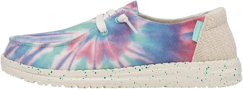 Vista 41 de Hey Dude Wendy Chambray - Zapatos para mujer, mocasines con cordones para mujer, cómodos y ligeros Aurora Blanco 2