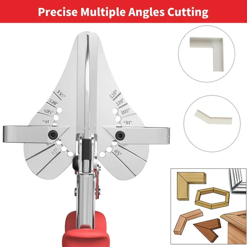 Vista 4 de GARTOL Ratchet Miter Shears, 45°-135° Adjustable Multi-Angle Cutter for Molding, Trim & Quarter Round – Precision Hand Tool for PVC & Soft Wood
