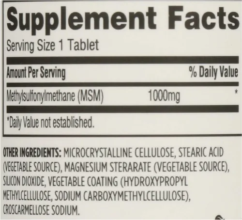 Vista 8 de 365 por Whole Foods Market, MSM 1000Mg, 90 tabletas