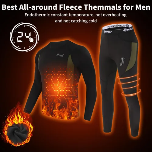Vista 7 de WINDCHASER Conjunto de ropa interior térmica para hombre, equipo de caza para deportes de invierno, pantalones largos, capa base, parte inferior